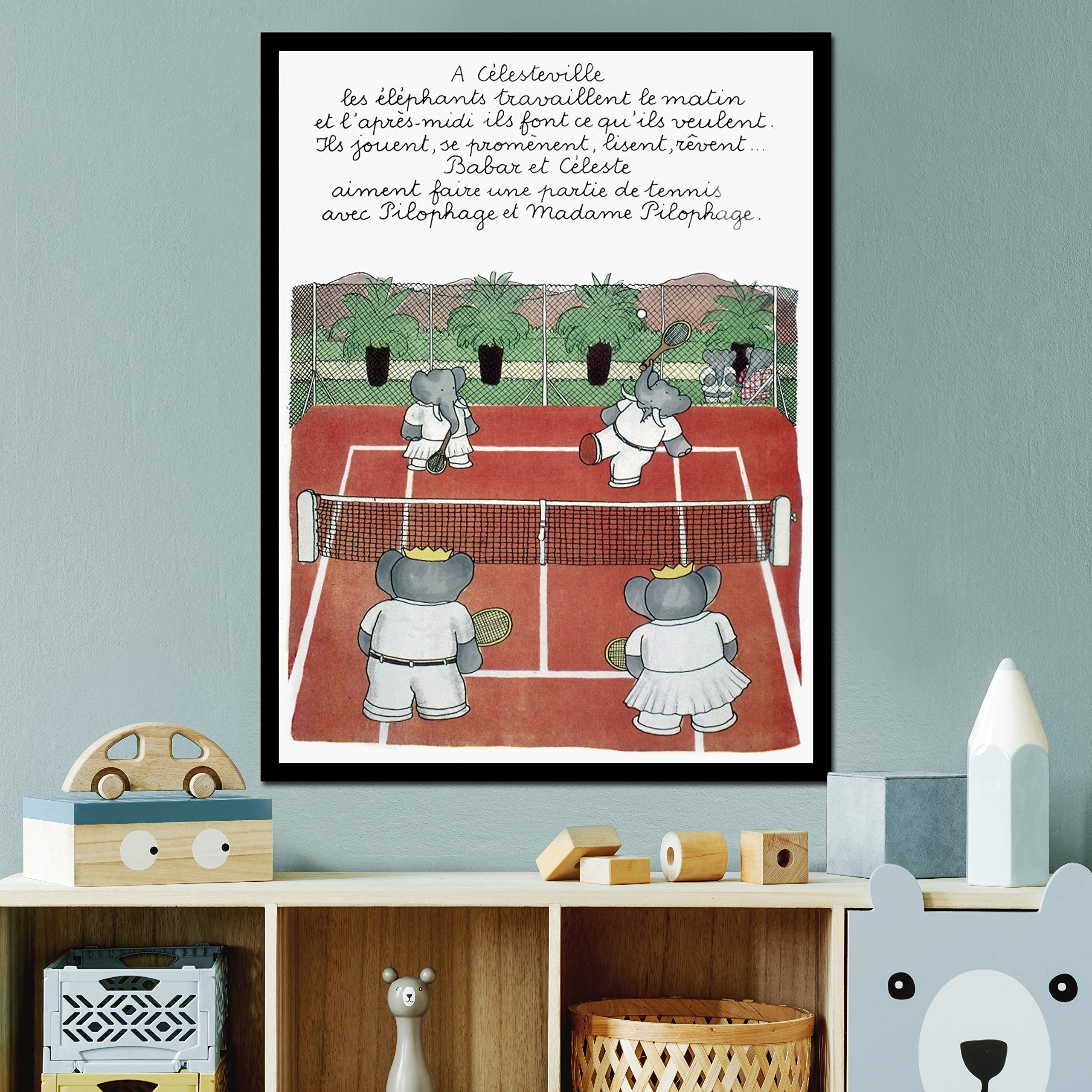 Babar en Tennis 1990年 ブリュノフ アートポスター Babar en Tennis 1990年 ブリュノフ アートポスター